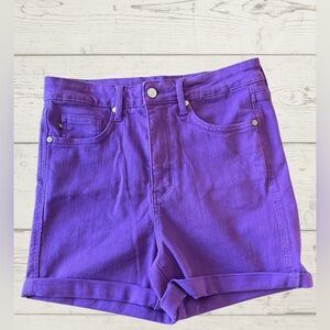 Women's Purple tummy control high waisted Judy blue shorts size Large